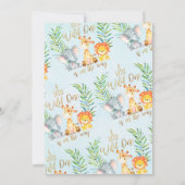 Safari Animaux Aquarelle Baby shower Invitation (Dos)