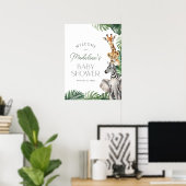 Safari Animaux Baby shower Affiche de bienvenue (Bureau à domicile)