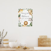 Safari Animaux Baby shower Affiche de bienvenue (Cuisine)