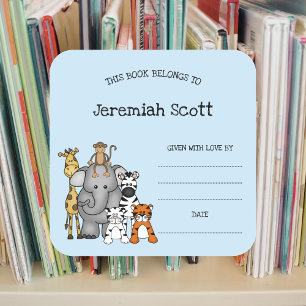 Safari Animaux Baby shower autocollant de la plaqu