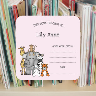 Safari Animaux Baby shower autocollant de la plaqu