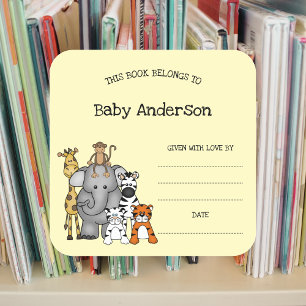 Safari Animaux Baby shower autocollant de la plaqu