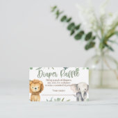 Safari Animaux Baby shower Déchets Carte Raffle (Debout devant)