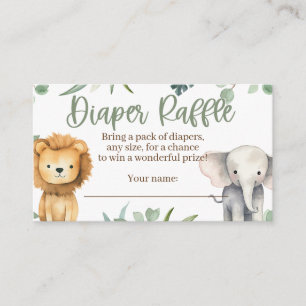Safari Animaux Baby shower Déchets Carte Raffle