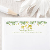 Safari Animaux Baby shower Gold Étiquette de adres (En situation)