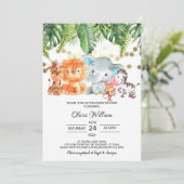 Safari Animaux Baby shower Invitation (Debout devant)