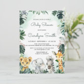 Safari Animaux Baby shower Invitation (Debout devant)