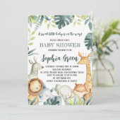 Safari Animaux Baby shower Invitation (Debout devant)