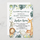 Safari Animaux Baby shower Invitation (Devant / Derrière)