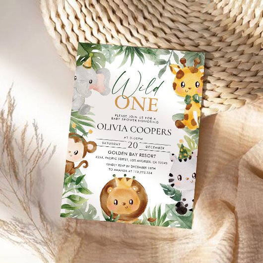 Safari Animaux Baby shower Invitation