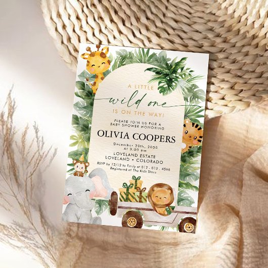 Safari Animaux Baby shower Invitation