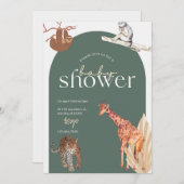 Safari Animaux Baby shower Invitation (Devant / Derrière)