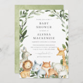 Safari Animaux Baby shower Invitation (Devant / Derrière)