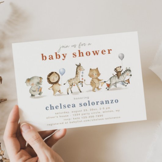Safari Animaux Baby shower Invitation | Animaux