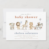 Safari Animaux Baby shower Invitation | Animaux (Devant)
