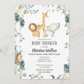 Safari Animaux Baby Shower Invitations (Devant / Derrière)