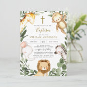 Safari Animaux Baptême / Invitation Christening (Debout devant)