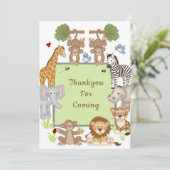 Safari Animaux Carte de remerciements Baby shower (Debout devant)