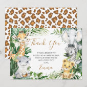 Safari Animaux Carte de remerciements Baby shower  (Devant / Derrière)