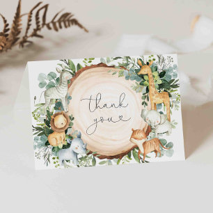 Safari Animaux Carte de remerciements Baby shower