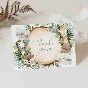 Safari Animaux Carte de remerciements Baby shower