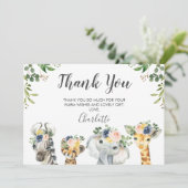 Safari Animaux Carte de remerciements Baby shower (Debout devant)