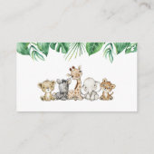 Safari Animaux Demande de réservation Carte Insert (Dos)