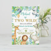 Safari animaux Deux Wild garçon invitation de 2e a (Debout devant)
