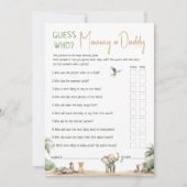 Safari Animaux Devinez Qui Maman Ou Papa Carte (Devant)