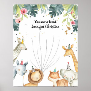 Safari Animaux Fille Empreinte Livre d'or Annivers