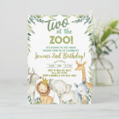 Safari animaux garçon 2ème anniversaire invitation (Debout devant)