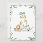 Safari animaux garçon 2ème anniversaire invitation (Dos)