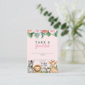 Safari Animaux Girl Baby shower Carte de jeu - Jun (Debout devant)