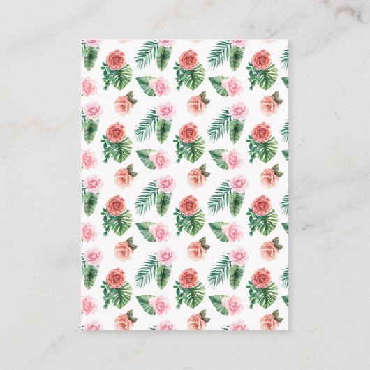 Safari Animaux Girl Baby shower Carte de jeu - Jun (Dos)