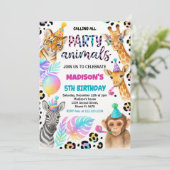 Safari Animaux Invitation Anniversaire (Debout devant)