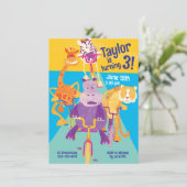 Safari Animaux Invitation d'anniversaire pour enfa (Debout devant)