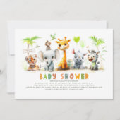 Safari Animaux Jungle Baby shower Invitation (Devant)