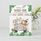 Safari Animaux Jungle Party Invitation (Debout devant)
