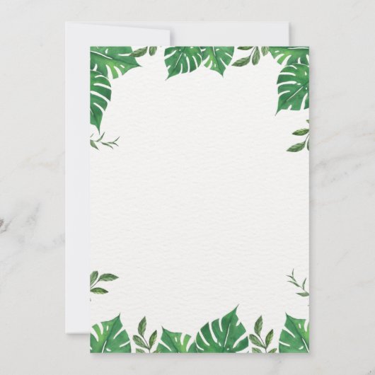 Safari Animaux Jungle Party Invitation (Dos)