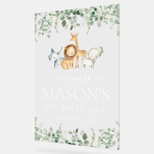 Safari Animaux, Jungle, Wild One, Anniversaire Bie (Angle)