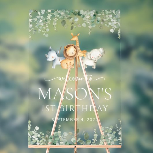 Safari Animaux, Jungle, Wild One, Anniversaire Bie (Neutre)