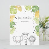 Safari Animaux Jungle zoo Insérer carte Wild One (Debout devant)