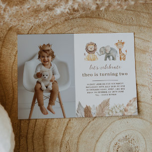 Safari Animaux Paysage Photo Invitation