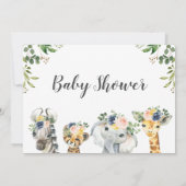 Safari Animaux Twins Baby shower Invitation (Dos)