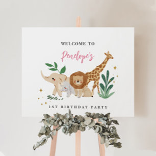 Safari Animaux Welcome Poster