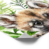 Safari Animaux Wild One Baby shower Affiche de bie (Coin)