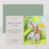 Safari anniversaire Invitation anniversaire (Devant / Derrière)