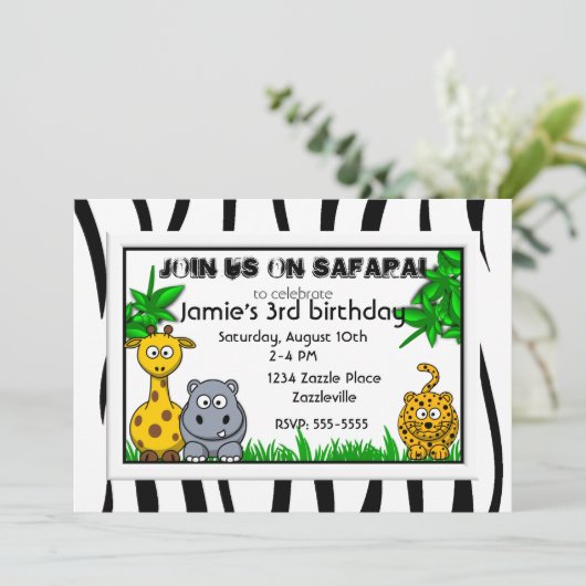Safari Anniversaire Invitations (Debout devant)