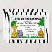 Safari Anniversaire Invitations (Devant / Derrière)
