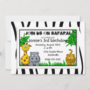 Safari Anniversaire Invitations